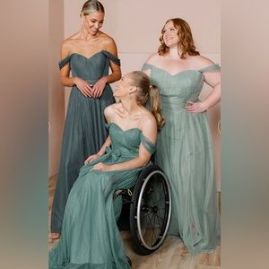 Sage bridesmaid dress / size 4 / regular maxi - 46 in waist to hem length- slit